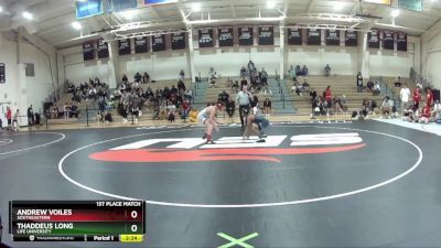 133 lbs 1st Place Match - Thaddeus Long, Life University vs Andrew Voiles, Southeastern