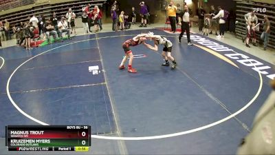 56 lbs Semifinal - Kruizemen Myers, Colorado Outlaws vs Magnus Trout, Wasatch WC