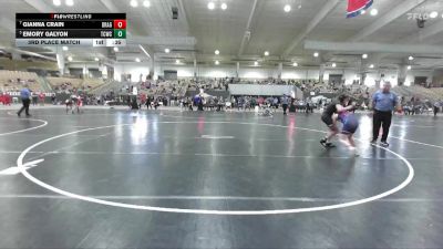 100 lbs 3rd Place Match - Emory Galyon, Pigeon Forge Wrestling Club vs Gianna Crain, Seymour Youth Wrestling Club