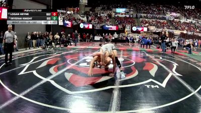 A - 157 lbs Champ. Round 1 - Logan Heyne, Whitefish vs Trystan Knight, Billings Central/Joliet