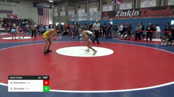 126 lbs Semifinal - Aiden Simmons, Bakersfield vs Eli Granada, Clovis