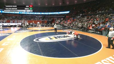 1A 157 lbs Semifinal - Hudson Babb, Gibson City (G.C.-Melvin-Sibley) vs Dillon Hinton, Vandalia