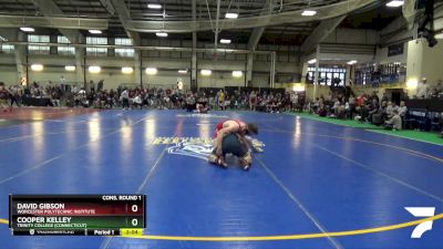 184 lbs Cons. Round 1 - David Gibson, Worcester Polytechnic Institute vs Cooper Kelley, Trinity College (Connecticut)
