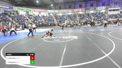 100 lbs Quarterfinal - Clay Sanchez, Roosevelt Mustangs vs Lucas Simpson, Athlos Wrestling
