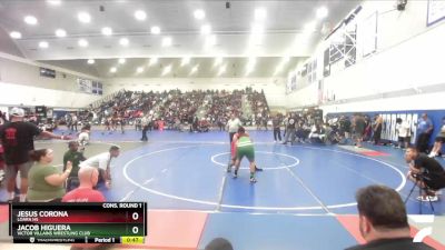 190 lbs Cons. Round 1 - Jesus Corona, Loara HS vs Jacob Higuera, Victor Villains Wrestling Club