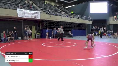 100 lbs Consi Of 8 #2 - Ayden Cardona, New York, NY vs Keegan Hersey, Chesapeake, VA