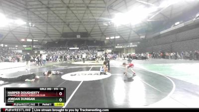 86 lbs Quarterfinal - Harper Dougherty, Hoquiam Jr. Grizzly Wrestling Club vs Jordan Dunigan, NWWC