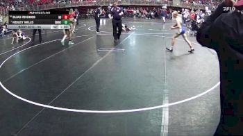 95 lbs Champ. Round 1 - Keiley Mills, Kearney MatCats Wrestling Club vs Elias Rhodes, Nebraska Boyz