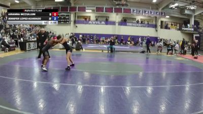 124 lbs Quarterfinal - Jennifer Lopez-Alvarado, Avila vs Arianna McCullum, Indian Hills