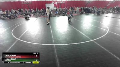 120 lbs Cons. Round 2 - Tate Adams, Warrior Youth Wrestling vs Lukas Todd, Wisconsin