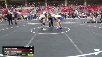 195 lbs Quarterfinal - Kayden Hendrickson, Paola Wrestling Club vs Shadrick Bruce, Ark City Takedown Wrestling Cl