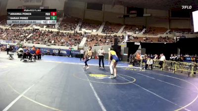 114-D2 Quarterfinal - Sarah Perez, Sahuarita vs Adianna Ponce, Parker High School