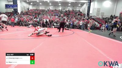 84 lbs Quarterfinal - Jaxon Zimmerman, Maize Wrestling Club vs Aceyn Marr, Newkirk Takedown Club