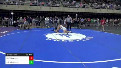 136 lbs Quarterfinal - Dominic Volek, Oakhurst, NJ vs Brian Albert, Milroy, PA