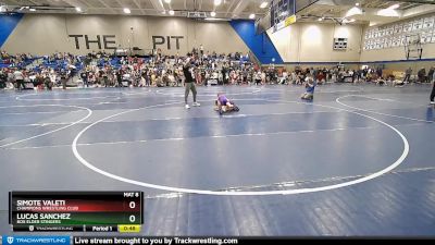 56 lbs Quarterfinal - Lucas Sanchez, Box Elder Stingers vs Simote Valeti, Champions Wrestling Club