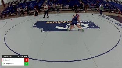 14U Girls - 115 lbs Cons. Semis - Sadie Bower, Braves Wrestling Club vs Khloe Weber, Mooresville Wrestling Club