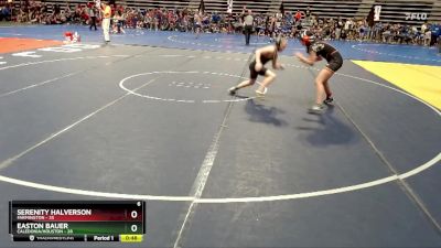 130 lbs Quarterfinals (8 Team) - Easton Bauer, Caledonia/Houston vs Serenity Halverson, Farmington