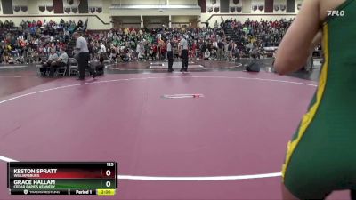 125 lbs Round 3 - Keston Spratt, Williamsburg vs Grace Hallam, Cedar Rapids Kennedy