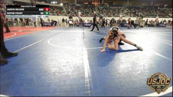 90 lbs Quarterfinal - Jaidyn Wilson, Mustang Bronco Wrestling Club vs Hattie Foust, Shelton Wrestling Academy