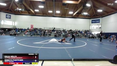 117 lbs Quarterfinal - Malia Welch, Southern Oregon University vs Rebecca Flectcher, Menlo College