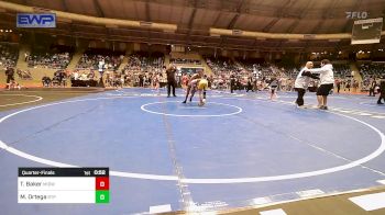 100 lbs Quarterfinal - Tyce Baker, Midwest City Bombers Youth Wrestling Club vs Mia Ortega, Tulsa Blue T Panthers