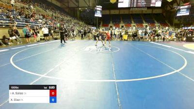 100 lbs Rnd Of 16 - Alex Salas, CA vs Xavier Diaz, PA