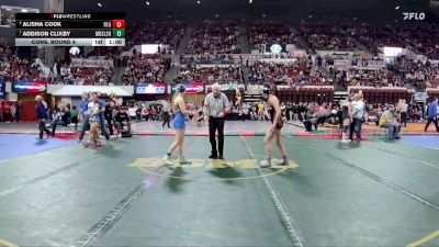 G - 140 lbs Cons. Round 4 - Alisha Cook, Flathead (Kalispell) Girls vs Addison Clixby, Missoula Big Sky / Loyola Sacred Heart Girls