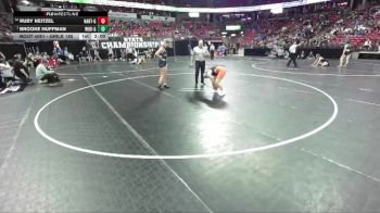 Girls 185 lbs Champ. Round 1 - Brooke Huffman, Wittenberg-Birnamwood-Girls vs Ruby Neitzel, Hartford Union-Girls