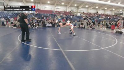 144 lbs Champ. Rd Of 64 - Elijah Strickling, Peninsula vs Justice Commendatore, Cardinal Wrestling Club
