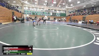 98 lbs Champ. Round 1 - Maxim Kozlowski, Grossmont vs Jazer Velasquez, San Marcos