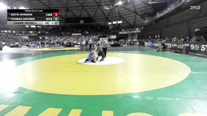 Boys 1A 126 lbs Champ. Round 2 - Aidyn Johnson, Elma vs Thomas Antonio ...