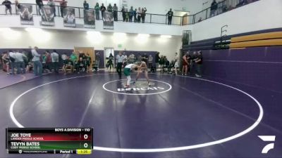 110 lbs Semifinal - Tevyn Bates, Cody Middle School vs Joe Toye, Lander Middle School