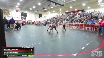 145 lbs Champ. Round 1 - Davian Martinez, Ontario vs Maxwell Hoang, Garden Grove