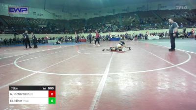 76 lbs Consolation - Ryder Richardson, Sand Springs HS vs Max Miner, Prodigy Elite Wrestling