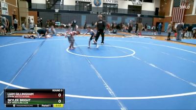 51-54 lbs Round 3 - Skyler Bright, Roy Wrestling Club vs Liam Gillingham, Empire Battle School