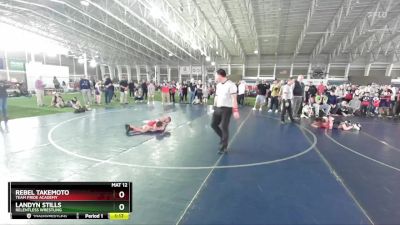 75 lbs Cons. Round 2 - Landyn Stills, Relentless Wrestling vs Rebel Takemoto, Team Pride Academy