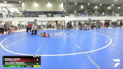 52 lbs Cons. Round 2 - Columbus Behrooz, Powhatan Youth Wrestling Club vs Kaynen Cather, Dinwiddie Mat Rats