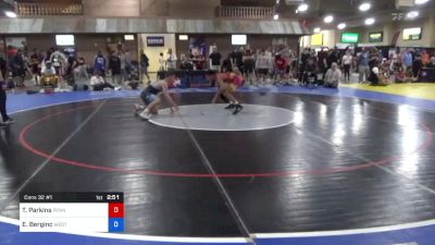 61 kg Cons 32 #1 - Tahir Parkins, Pennsylvania vs Ethan Berginc, West Point Wrestling Club