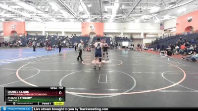 157 lbs Champ. Round 2 - Chase Ledbury, Trinity (CT) vs Daniel Clark, Pennsylvania College Of Technology