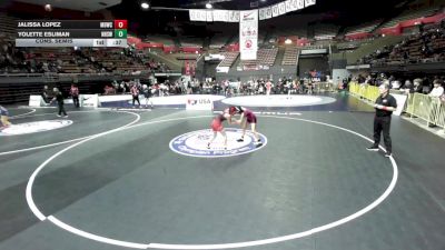 100 lbs Cons. Semis - Jalissa Lopez, Mad Dawg Wrestling Club vs Yolette Esliman, Nipomo High School Wrestling