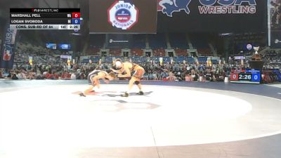 132 lbs Cons. Sub-rd Of 64 - Marshall Pell, Washington vs Logan Svoboda, Nebraska
