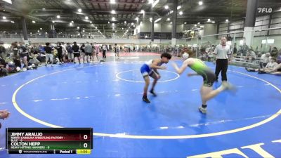 113 lbs Round 3 (4 Team) - Jimmy Araujo, NORTH CAROLINA WRESTLING FACTORY - BLUE vs Colton Hepp, HEAVY HITTING HAMMERS