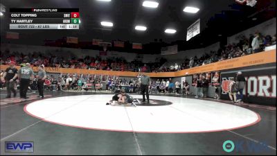 67 lbs Quarterfinal - Colt Topping, Smith Wrestling Academy vs Ty Hartley, ARDMORE TAKEDOWN CLUB