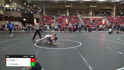 64 lbs Champ. Round 2 - Zachary Freeman, Bluestem Wrestling Club vs Gunner Driggs, Manhattan Wrestling Club