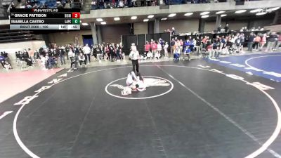 100 lbs Champ. Round 3 - Gracie Pattison, Bismarck (B.-Henning-Rossville-Alvin) vs Isabella Castro, Unattached