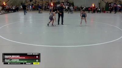 90 lbs Champ. Round 1 - Mason Brooks, North Alabama Elite Wrestling vs Isaac Landers, Lawrence County Wrestling Club