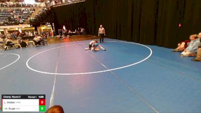 5th - 6th grade - 74 Champ. Round 2 - Hudson Ruge, Sebolt Wrestling Academy vs Lincoln Weber, Iowa