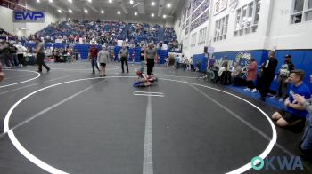 46 lbs Quarterfinal - Nolan Elwell, Mustang Bronco Wrestling Club vs Nash Leisinger, Choctaw Ironman Youth Wrestling