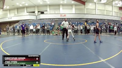 77 lbs Quarterfinal - Jysen Myers, Contenders Wrestling Academy vs Christopher Weiner, Team Tugman Wrestling Club