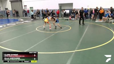 101 lbs Round 1 - Claire Dyment, Bethel Freestyle Wrestling Club vs Ellia Harcharek, Avalanche Wrestling Association